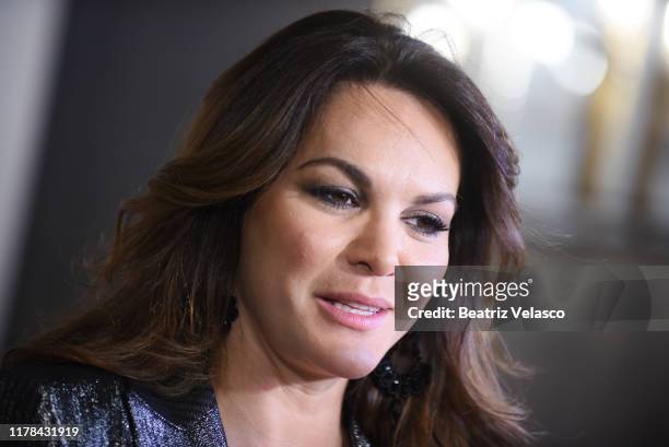 Fabiola Martinez attends "Malleolus by Emilio Toro Wineries" 20th anniversary party on October 01, 2019 in Madrid, Spain.