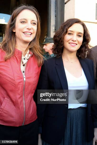 Andrea Levy and Isabel Diaz Ayuso attends the rally organized by Forum Spain to say ''No to violence in Catalonia'' in Madrid. October 27, 2019 Spain