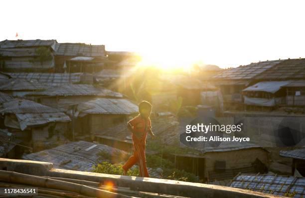 Rohingya refugees are seen in a refugee camp on October 27, 2019 in Cox's Bazar, Bangladesh. Bangladesh officials have said that between 6,000-7,000...
