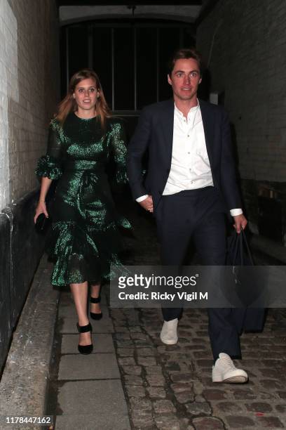 Princess Beatrice of York and Edoardo Mapelli Mozzi seen attending The Dior Sessions - book launch afterparty on October 01, 2019 in London, England.