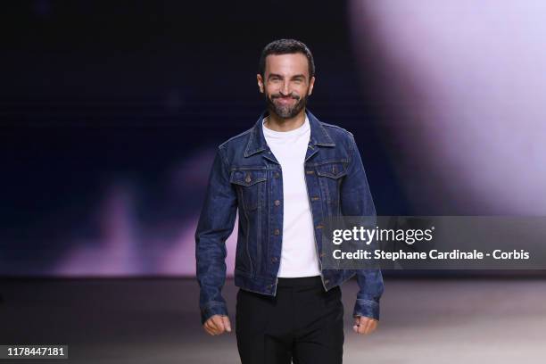 Louis Vuitton designer Nicolas Ghesquiere walks the runway during the Louis Vuitton Womenswear Spring/Summer 2020 show as part of Paris Fashion Week...