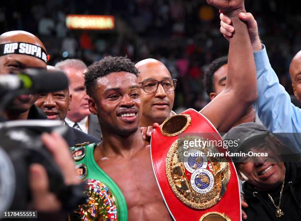 Erroll Spence Jr. In the ring after he defeated Shawn Porter in their IBF & WBC World Welterweight Championship fight at Staples Center on September...