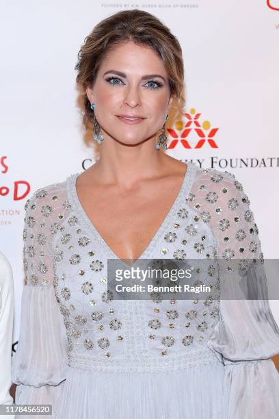Princess Madeleine of Sweden attends the World Childhood Foundation USA's 20th Anniversary Thank You Gala 2019 at the Plaza on October 01, 2019 in...