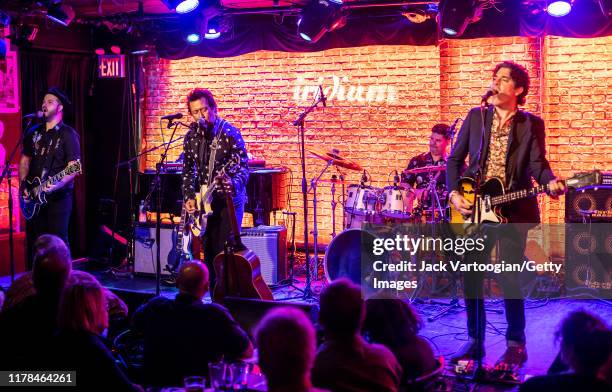 American Alt-Country and -Rock musician Alejandro Escovedo plays guitar with his band at the Iridium nightclub, New York, New York, August 27, 2019....