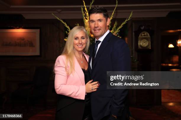 European Captain Padraig Harrington is pictured with his wife Caroline Harrington during the Ryder Cup 2020 Year to Go Media Event at Whistling...