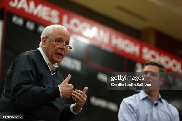 John Dean, former White House counsel under Richard Nixon, speaks during a town hall on impeachment with U.S. Rep. Eric Swalwell at James Logan High...