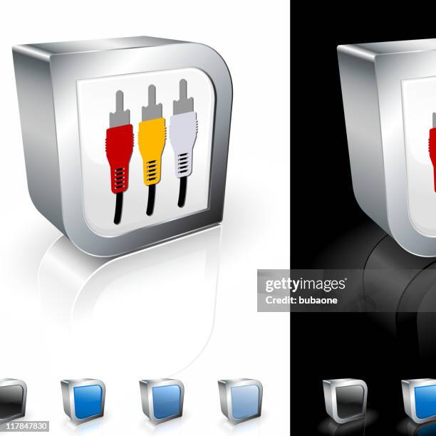 rca cables 3d royalty free vector art - coaxial cable stock illustrations