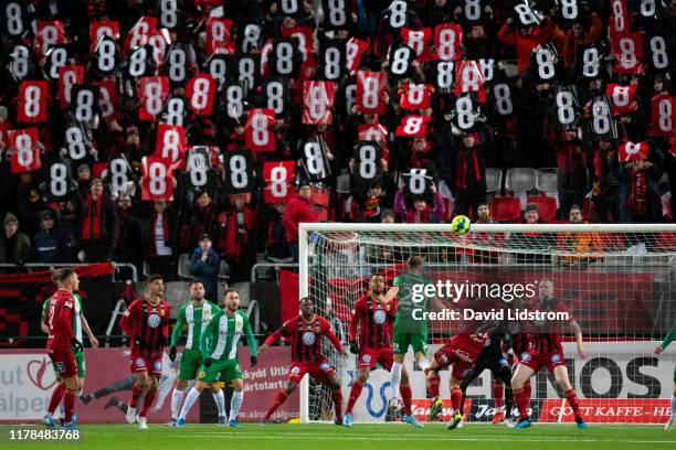 General view during the Allsvenskan match between Ostersunds FK and Hammarby IF at Jamtkraft Arena on October 27, 2019 in Ostersund, Sweden.