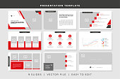 9 slides business powerpoint presentation template. presentation vector design template.