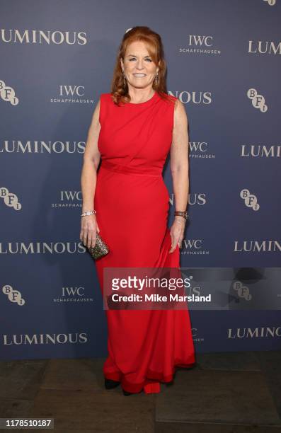 Sarah Ferguson Duchess of York attends the BFI Luminous Fundraising Gala at The Roundhouse on October 01, 2019 in London, England.
