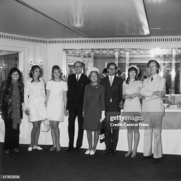 The Pakenham family of authors pose for a group portrait ahead of a lunch in their honour at the Dorchester Hotel in London, England, United Kingdom,...