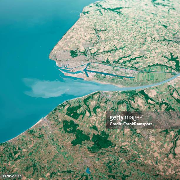 le havre france 3d render aerial landscape view from south jul 2019 - 3d french stock pictures, royalty-free photos & images