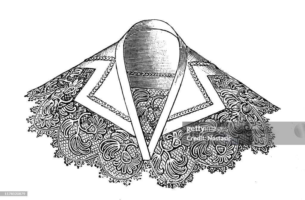 Collar neck piece with Spanish lace ,Victorian Fashion
