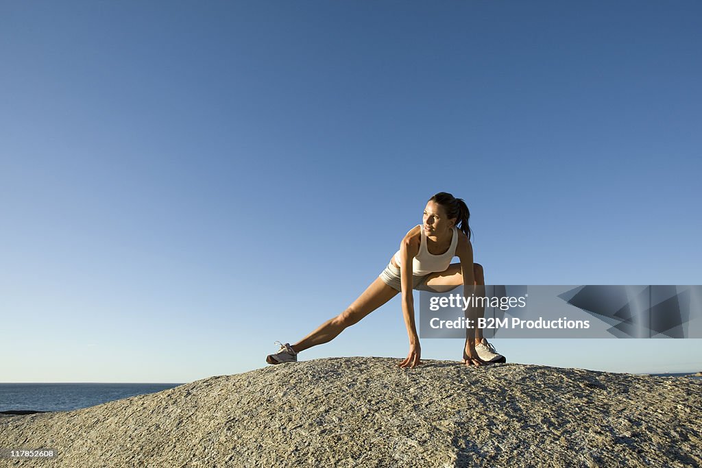 Woman doing exercises outdoor