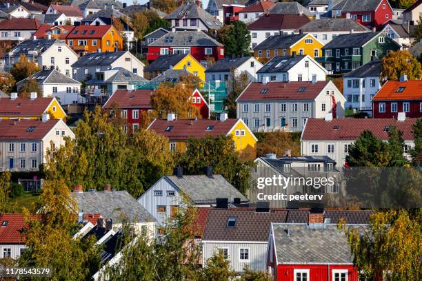 trondheim view - norway - autumn norway stock pictures, royalty-free photos & images