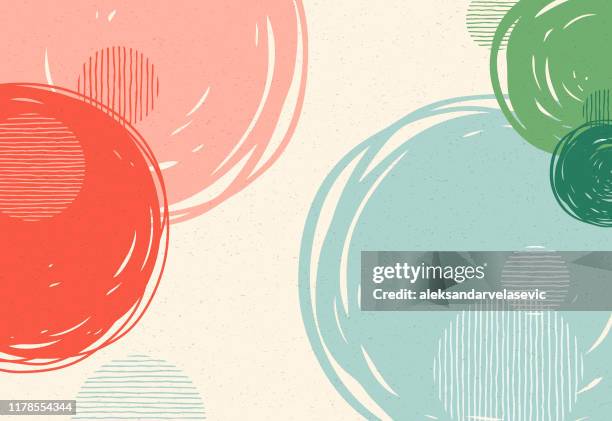 hand gezeichnete kreise hintergrund - circle background stock-grafiken, -clipart, -cartoons und -symbole