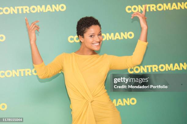 The actress Aude Legastelois at the photocall presenting the film Contromano, cinema Anteo. Milan, March 23rd, 2018