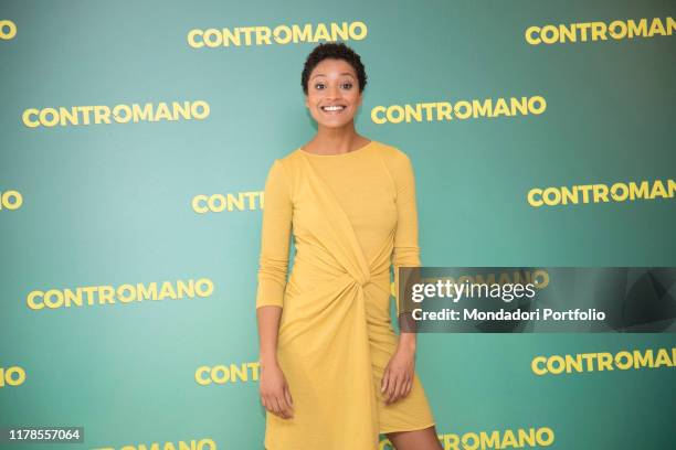 The actress Aude Legastelois at the photocall presenting the film Contromano, cinema Anteo. Milan, March 23rd, 2018