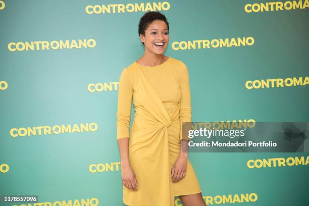 The actress Aude Legastelois at the photocall presenting the film Contromano, cinema Anteo. Milan, March 23rd, 2018