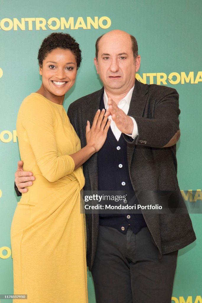 The actress Aude Legastelois and actor and director Antonio Albanese