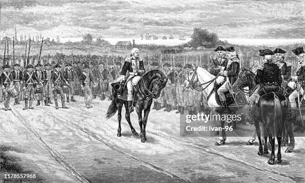 ilustrações de stock, clip art, desenhos animados e ícones de the british surrender at yorktown - revolução