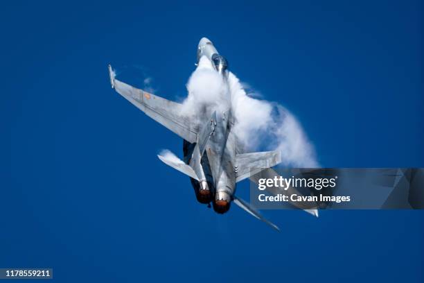 f18 fighter jet at air festival in gijon asturias spain - gijon ストックフォトと画像