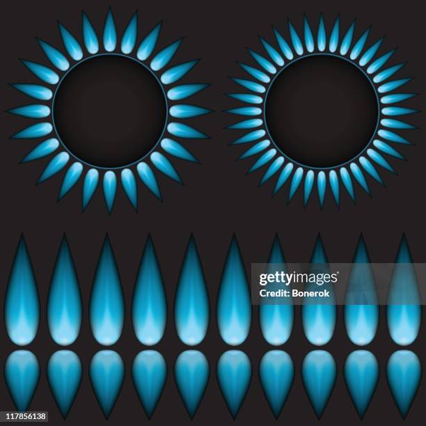 blue gas flame - stove flame stock illustrations