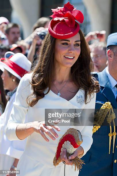 Catherine, Duchess of Cambridge visits the Canadian Museum of Civilisation to attend a citizenship ceremony, on July 1, 2011 in Gatineau, Canada. The...