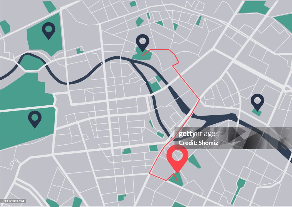 Stadsplattegrond navigatie