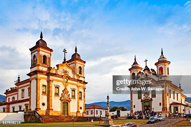 two churches with wedding - minas gerais ストックフォトと画像