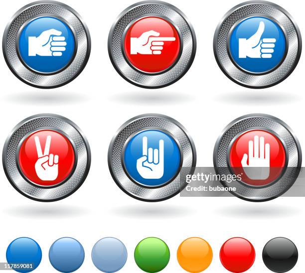 human hand signs royalty free vector icon set - little finger stock illustrations