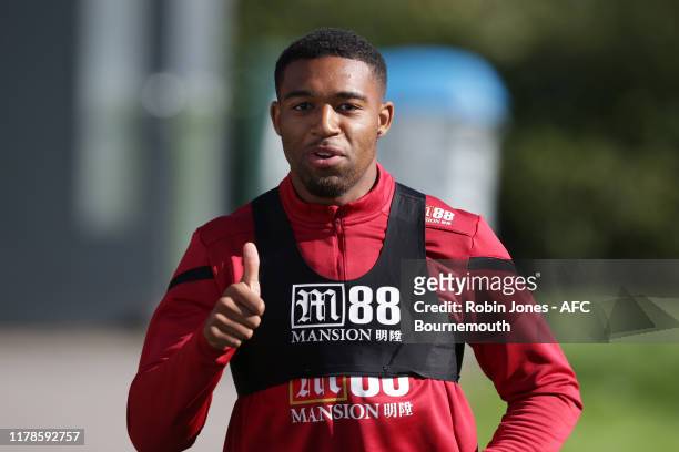 Jordon Ibe of Bournemouth during a training session at Vitality Stadium on October 02, 2019 in Bournemouth, England.
