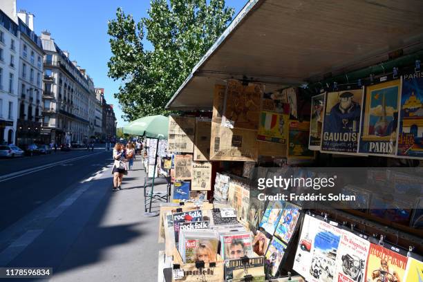 September 15 : The banks of the Seine and the booksellers in Paris on September 15, 2019 in Paris, France.