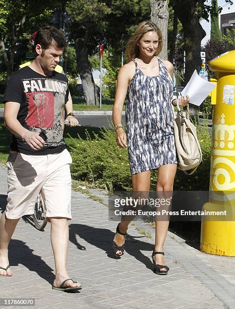Fonsi Nieto and Alba Carrillo are seen sighting on July 1, 2011 in Madrid, Spain.