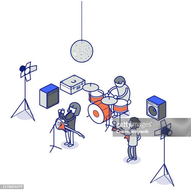 stage - rock group stock illustrations