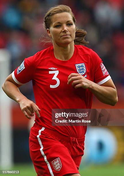 Rachel Unitt of England runs during the FIFA Women's World Cup 2011 Group B match between New Zealand and England at Rudolf-Harbig-Stadion on July 1,...