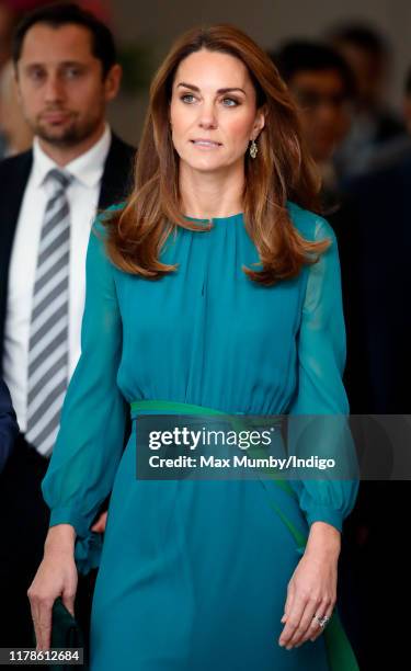 Catherine, Duchess of Cambridge visits the Aga Khan Centre on October 2, 2019 in London, England. The visit is ahead of her and Prince William's...