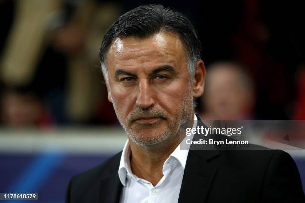 Christophe Galtier, Manager of Lille during the UEFA Champions League group H match between Lille OSC and Chelsea FC at Stade Pierre Mauroy on...