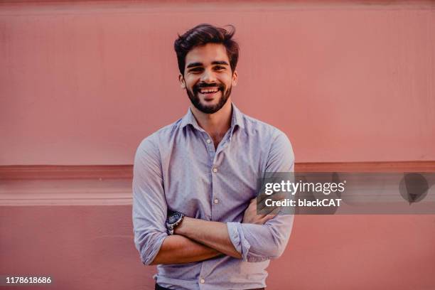 young man portrait - fashion man single casual shirt imagens e fotografias de stock