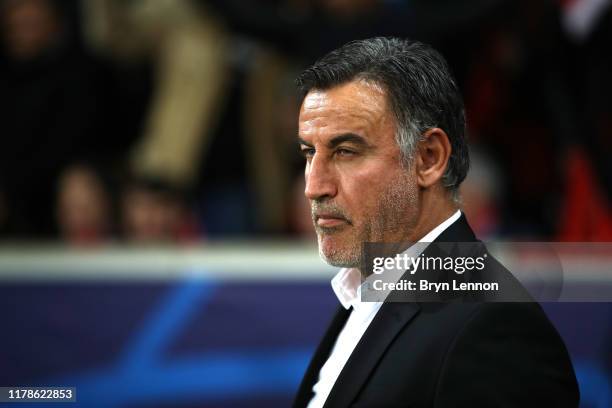 Christophe Galtier, Manager of Lille during the UEFA Champions League group H match between Lille OSC and Chelsea FC at Stade Pierre Mauroy on...