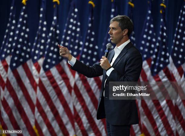 Democratic presidential candidate, former U.S. Rep. Beto O’Rourke speaks during the 2020 Gun Safety Forum hosted by gun control activist groups...