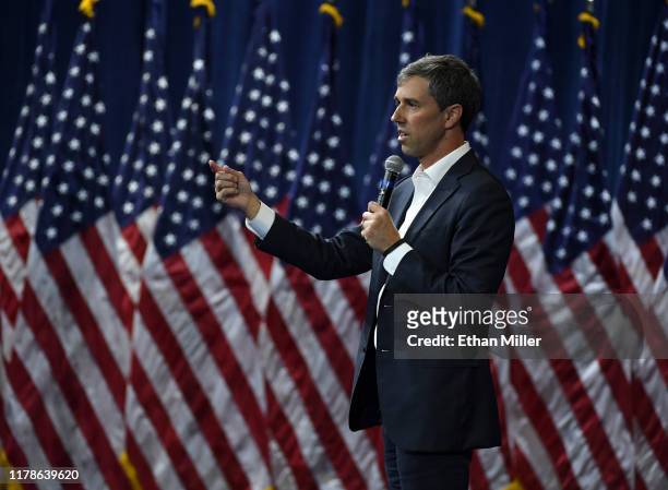 Democratic presidential candidate, former U.S. Rep. Beto O’Rourke speaks during the 2020 Gun Safety Forum hosted by gun control activist groups...