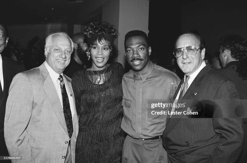 Tommy Lasorda, Whitney Houston, Eddie Murphy and Clive Davis