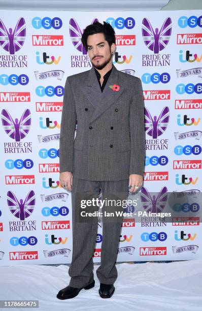 Adam Lambert during the Pride of Britain Awards held at the The Grosvenor House Hotel, London.