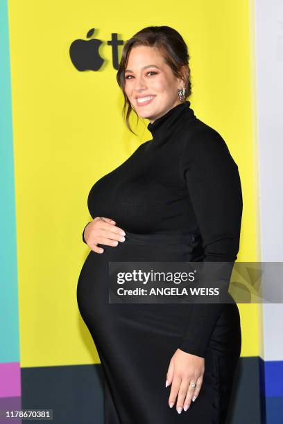 Model Ashley Graham arrives for Apples "The Morning Show" global premiere at Lincoln Center- David Geffen Hall on October 28, 2019 in New York.