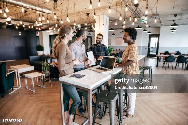 the building blocks of trust - four people office stock pictures, royalty-free photos & images