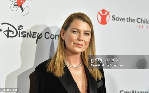 Ellen Pompeo attends Save The Children's "Centennial Celebration: Once In A Lifetime" at The Beverly Hilton Hotel on October 02, 2019 in Beverly...