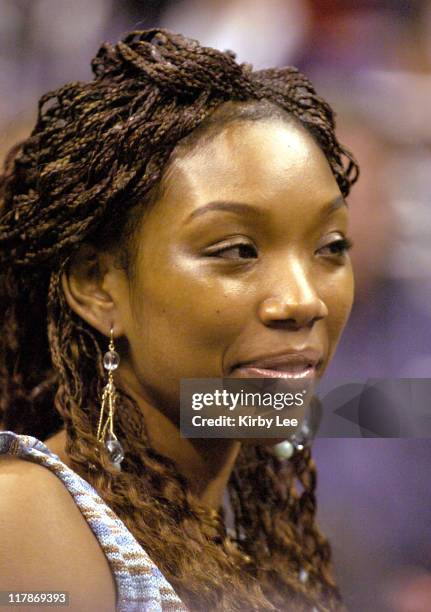 Brandy at Los Angeles Clippers' game against the Washington Wizards at the Staples Center on Thursday, March 25, 2004.