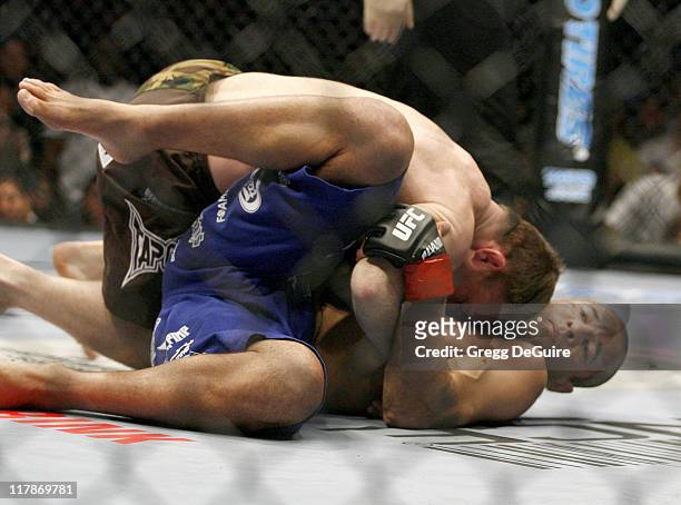 Matt Hughes, winner of UFC 60 and Royce Gracie during Ultimate Fighting Championship 60 - Hughes vs Gracie at Staples Center in Los Angeles,...