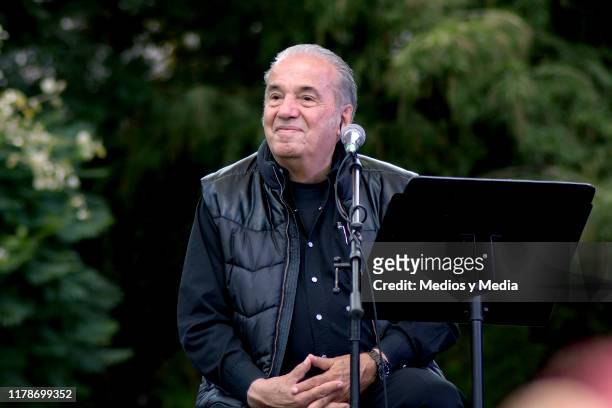 Oscar Chavez on stage during a show to commemorate the 1968 Tlatelolco Massacre at Centro Cultural Los Pinos on October 2, 2019 in Mexico City,...